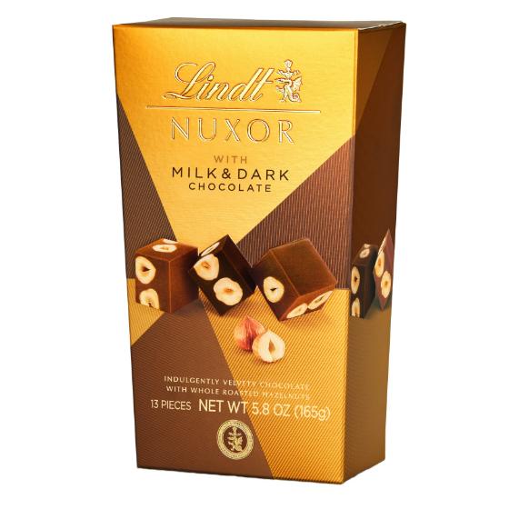 Lindt Nuxor Milk & Dark Chocolate with Roasted Hazelnuts 165g