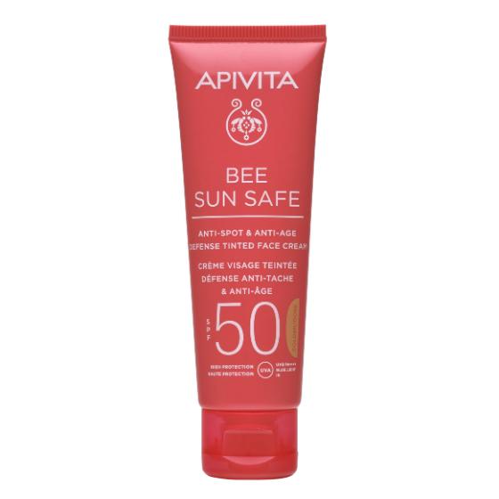 Bee Sun Safe Face Anti-Spot & Anti-Age Defense Tinted Face Cream SPF50-Golden Tint 50ml