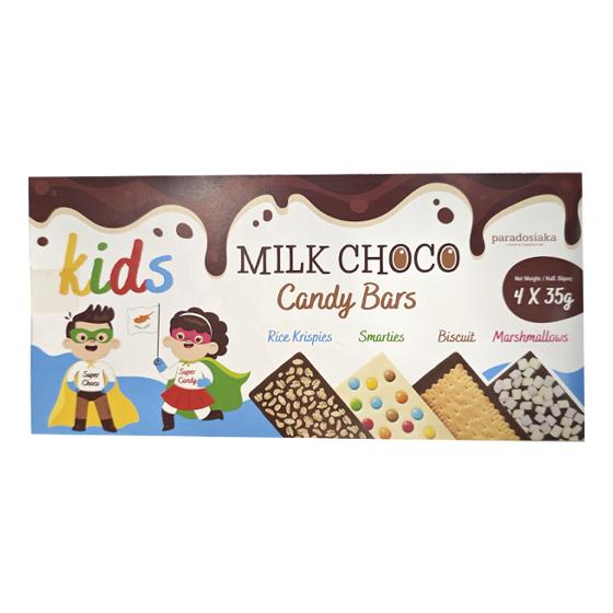 G&T Paradosiaka Kids Milk Choco Candy Bars 4x35g