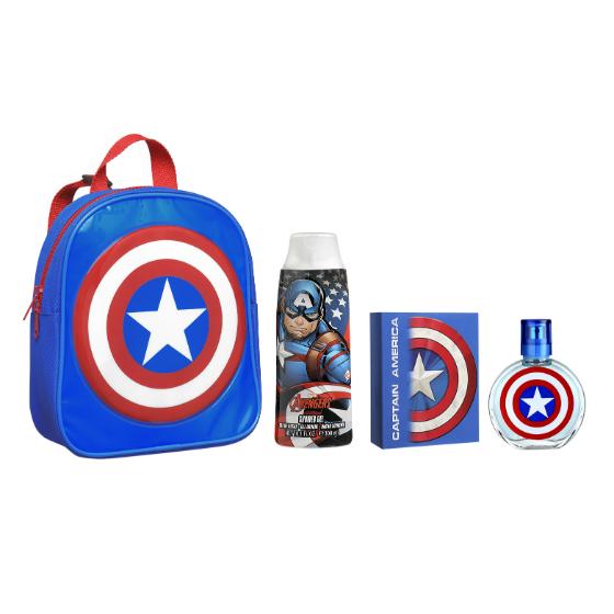 Captain America Backpack Set  (Edt 50ml+ Shower Gel 300ml)