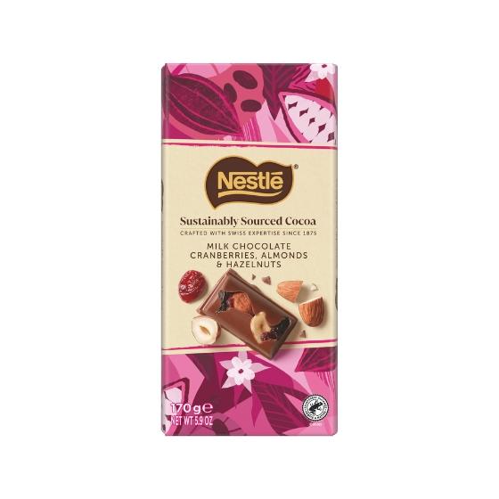 Nestle Milk Chocolate, Cranberries, Almonds & Hazelnuts 170g