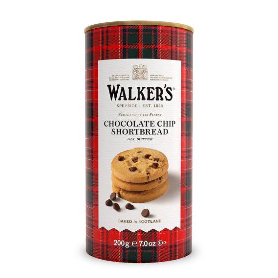 Walkers Chocolate Chip Shortbread Drum 200g