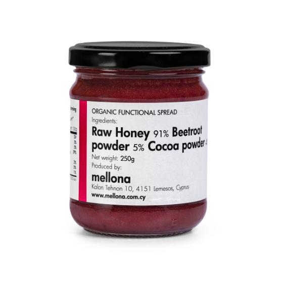 Organic Functional Honey Antioxidant Spread with beetroot and raw cocoa 250g