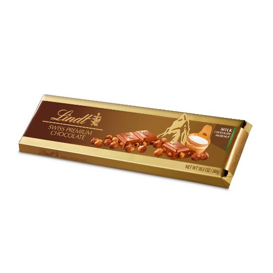 Lindt Gold Milk Chocolate Hazelnut Tablet 300g