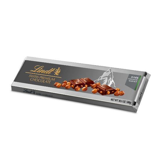 Lindt Silver Dark Chocolate Hazelnut Tablet 300g